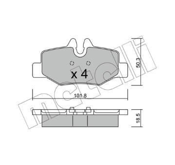 Sada brzdových destiček, kotoučová brzda METELLI 22-0576-0