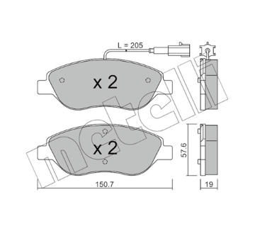 Sada brzdových destiček, kotoučová brzda METELLI 22-0577-1