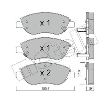 Sada brzdových destiček, kotoučová brzda METELLI 22-0577-2