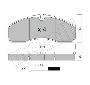 Sada brzdových destiček, kotoučová brzda METELLI 22-0578-0