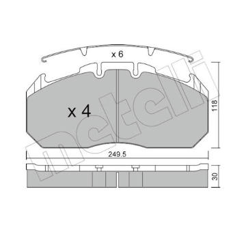 Sada brzdových destiček, kotoučová brzda METELLI 22-0587-0
