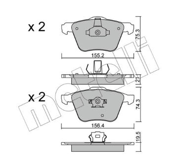 Sada brzdových destiček, kotoučová brzda METELLI 22-0599-0