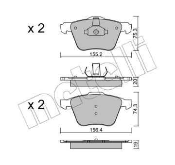 Sada brzdových destiček, kotoučová brzda METELLI 22-0599-1