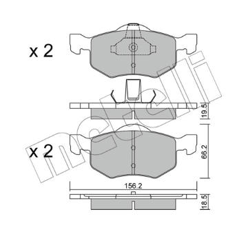 Sada brzdových destiček, kotoučová brzda METELLI 22-0609-0