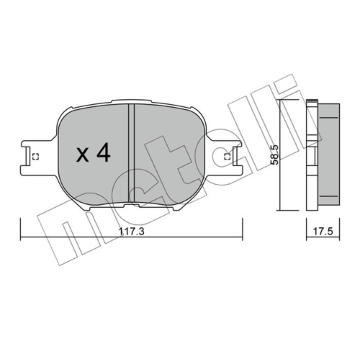 Sada brzdových destiček, kotoučová brzda METELLI 22-0614-0