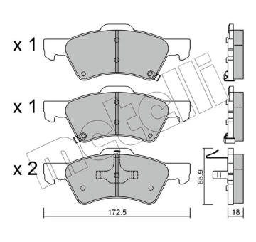 Sada brzdových destiček, kotoučová brzda METELLI 22-0623-0