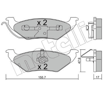 Sada brzdových destiček, kotoučová brzda METELLI 22-0624-0