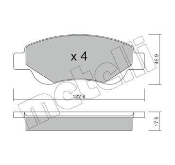 Sada brzdových destiček, kotoučová brzda METELLI 22-0637-0