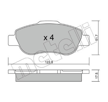 Sada brzdových destiček, kotoučová brzda METELLI 22-0638-0