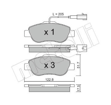 Sada brzdových destiček, kotoučová brzda METELLI 22-0638-1