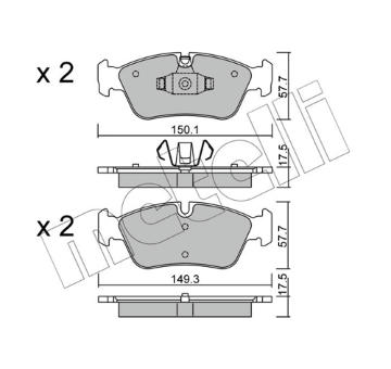 Sada brzdových destiček, kotoučová brzda METELLI 22-0640-0