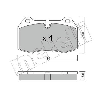 Sada brzdových destiček, kotoučová brzda METELLI 22-0645-0