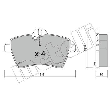 Sada brzdových destiček, kotoučová brzda METELLI 22-0646-0