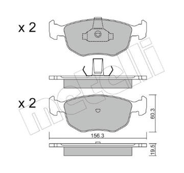 Sada brzdových destiček, kotoučová brzda METELLI 22-0656-0