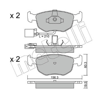 Sada brzdových destiček, kotoučová brzda METELLI 22-0656-1