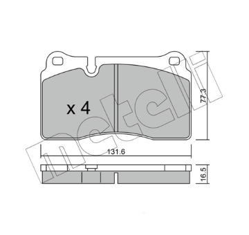 Sada brzdových destiček, kotoučová brzda METELLI 22-0659-0