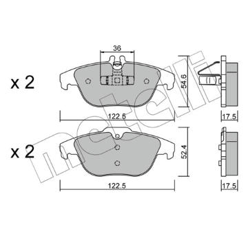 Sada brzdových destiček, kotoučová brzda METELLI 22-0666-0