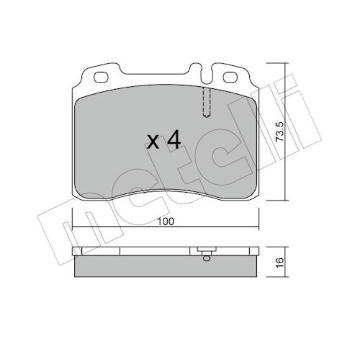 Sada brzdových destiček, kotoučová brzda METELLI 22-0667-1