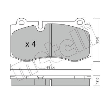 Sada brzdových destiček, kotoučová brzda METELLI 22-0669-0