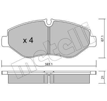 Sada brzdových destiček, kotoučová brzda METELLI 22-0671-0