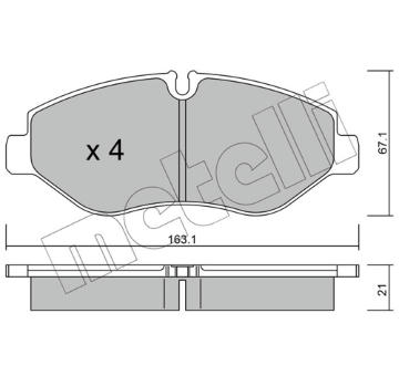 Sada brzdových destiček, kotoučová brzda METELLI 22-0671-1