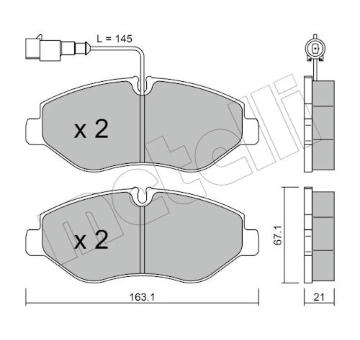Sada brzdových destiček, kotoučová brzda METELLI 22-0671-4