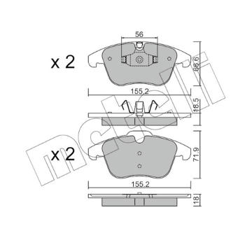 Sada brzdových destiček, kotoučová brzda METELLI 22-0675-5