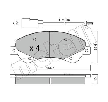 Sada brzdových destiček, kotoučová brzda METELLI 22-0679-0