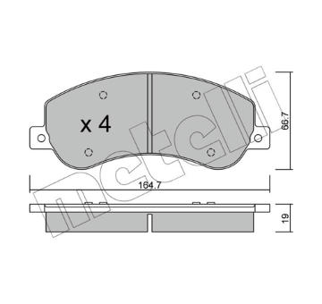 Sada brzdových destiček, kotoučová brzda METELLI 22-0680-1