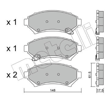 Sada brzdových destiček, kotoučová brzda METELLI 22-0696-0