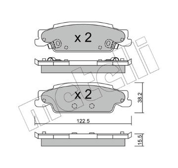 Sada brzdových destiček, kotoučová brzda METELLI 22-0700-0