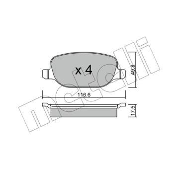 Sada brzdových destiček, kotoučová brzda METELLI 22-0704-0