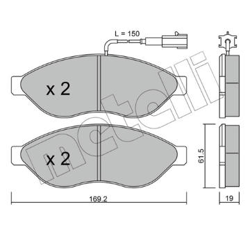 Sada brzdových destiček, kotoučová brzda METELLI 22-0708-1