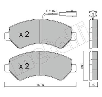 Sada brzdových destiček, kotoučová brzda METELLI 22-0709-1