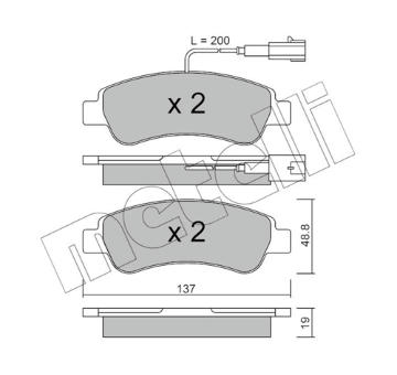 Sada brzdových destiček, kotoučová brzda METELLI 22-0710-1