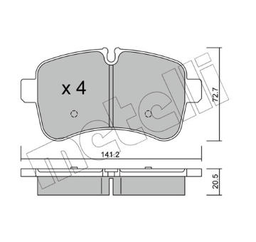 Sada brzdových destiček, kotoučová brzda METELLI 22-0711-0