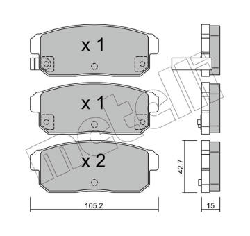 Sada brzdových destiček, kotoučová brzda METELLI 22-0733-0