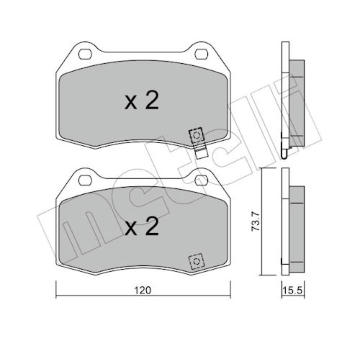 Sada brzdových destiček, kotoučová brzda METELLI 22-0738-0