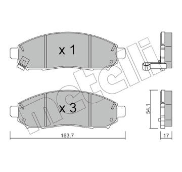 Sada brzdových destiček, kotoučová brzda METELLI 22-0743-0