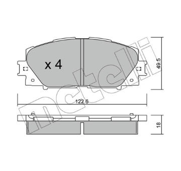 Sada brzdových destiček, kotoučová brzda METELLI 22-0745-0