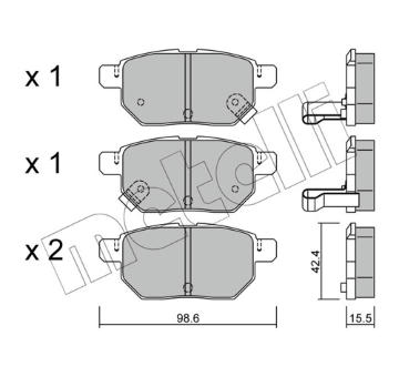 Sada brzdových destiček, kotoučová brzda METELLI 22-0746-0