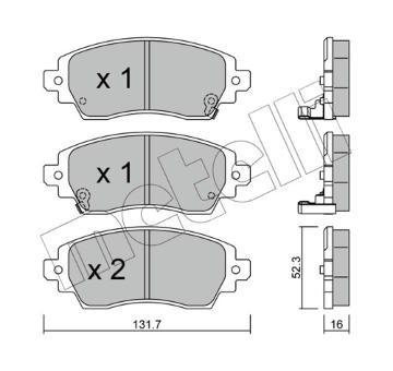 Sada brzdových destiček, kotoučová brzda METELLI 22-0750-0