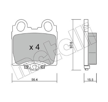 Sada brzdových destiček, kotoučová brzda METELLI 22-0758-0