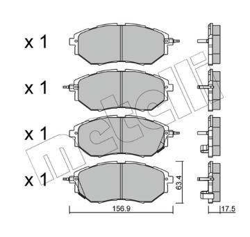 Sada brzdových destiček, kotoučová brzda METELLI 22-0763-0