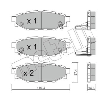 Sada brzdových destiček, kotoučová brzda METELLI 22-0764-1