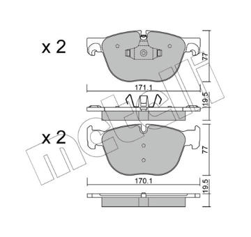 Sada brzdových destiček, kotoučová brzda METELLI 22-0770-0