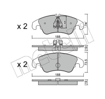 Sada brzdových destiček, kotoučová brzda METELLI 22-0775-0