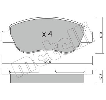 Sada brzdových destiček, kotoučová brzda METELLI 22-0781-0