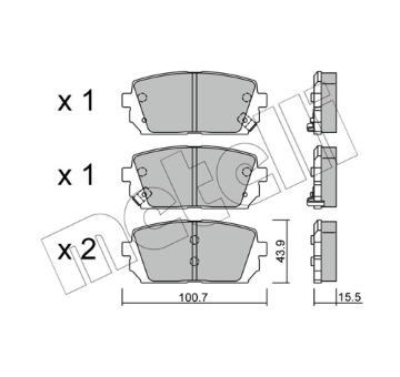 Sada brzdových destiček, kotoučová brzda METELLI 22-0784-0