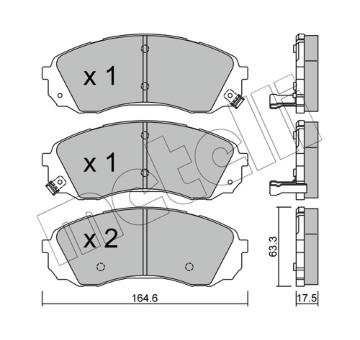 Sada brzdových destiček, kotoučová brzda METELLI 22-0785-0